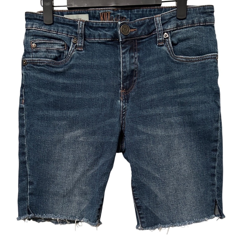 Kut from the Kloth Viv Toothpick Skinny Denim Shorts Blue Medium Wash Size 8